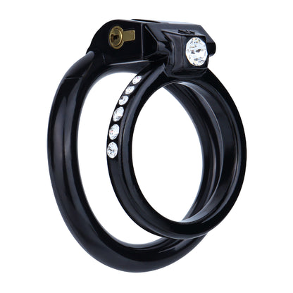 ABS Resin Rhinestone Dual Cock Ring Chastity Cage | AS602