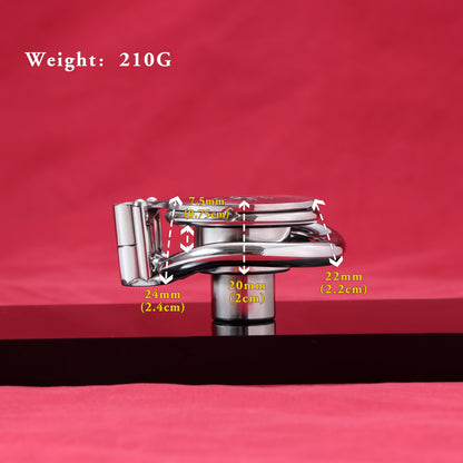 Inverted Double Cylinder Flat Chastity Cage Allen Wrench Lock, F3152 - FRRK