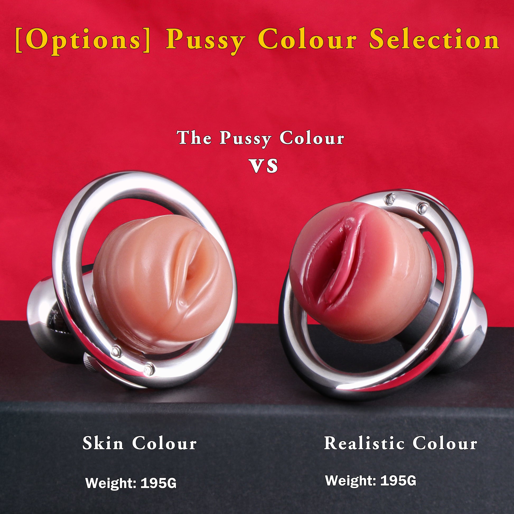 Large Flat Plate Inverted Chastity Cage With Pussy, F3405 - FRRK