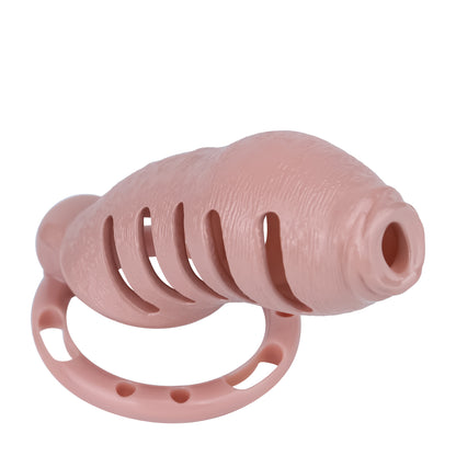 ABS Resin Realistic Dick Chastity Cage – Fully Enclosed Type AS037