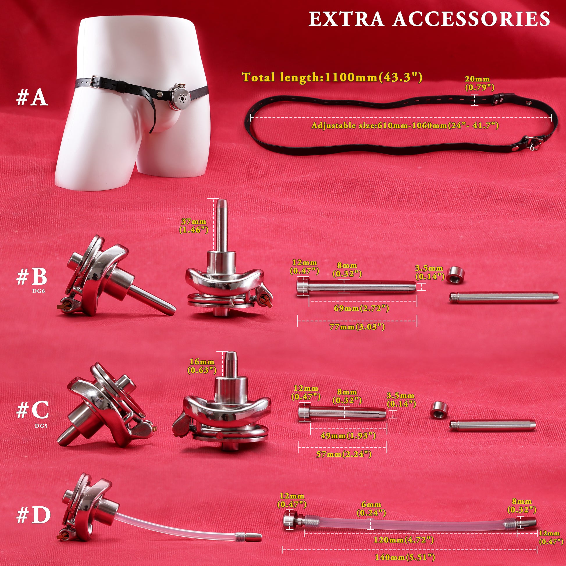 Inverted Double Cylinder Flat Chastity Cage, F3150 - FRRK