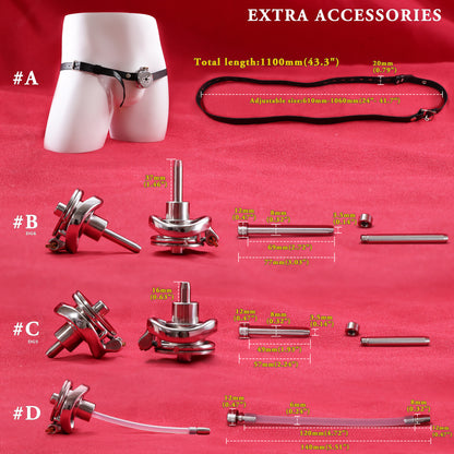 Inverted Double Cylinder Flat Chastity Cage, F3150 - FRRK