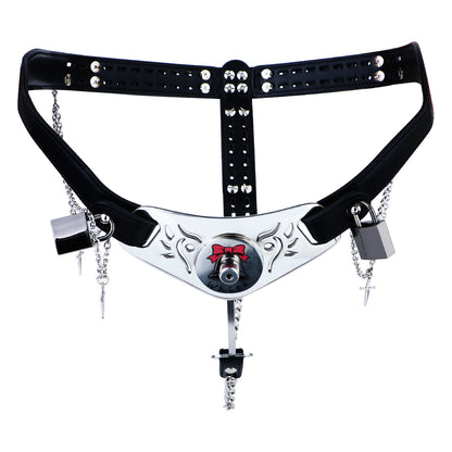 Lockable Harness Bondage Inverted Chastity Pants | F364A