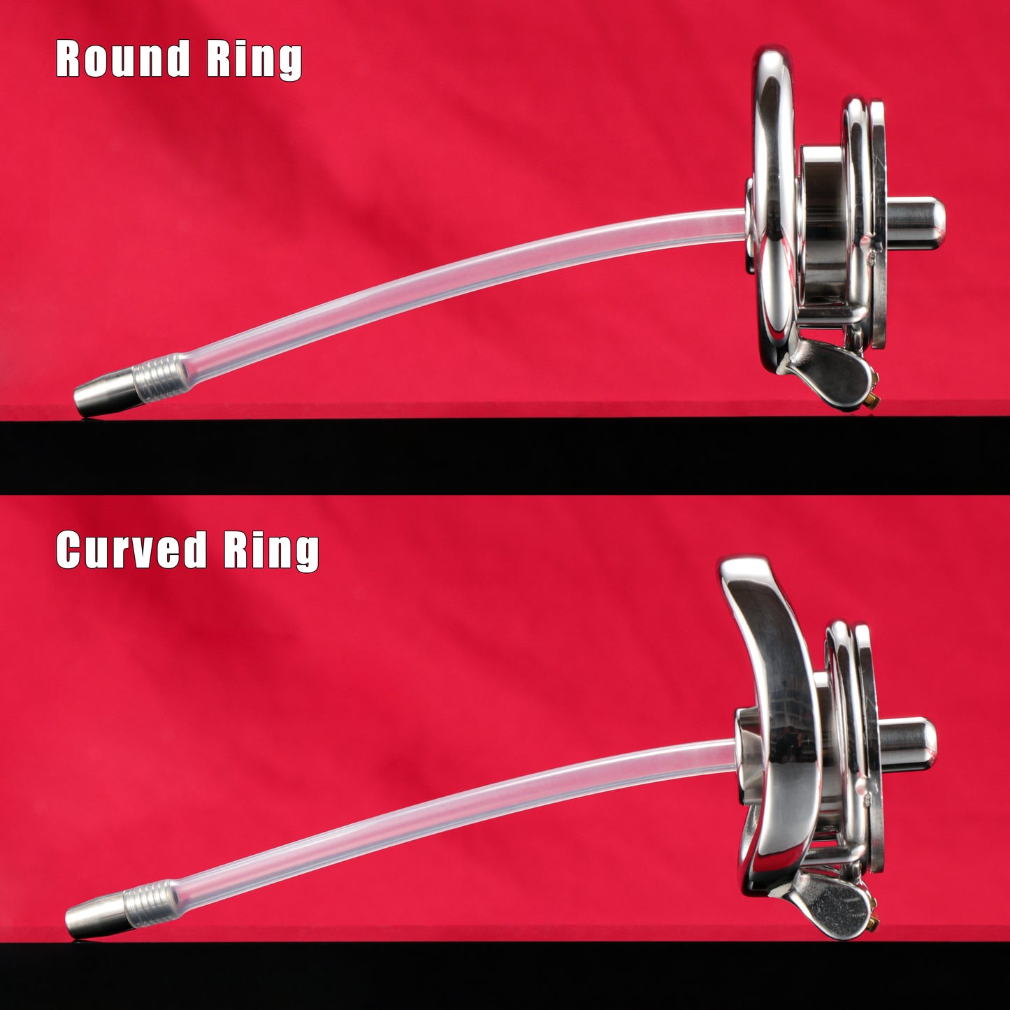 Inverted Double Cylinder Chastity Cage With Dildo & Catheter, F3406 - FRRK