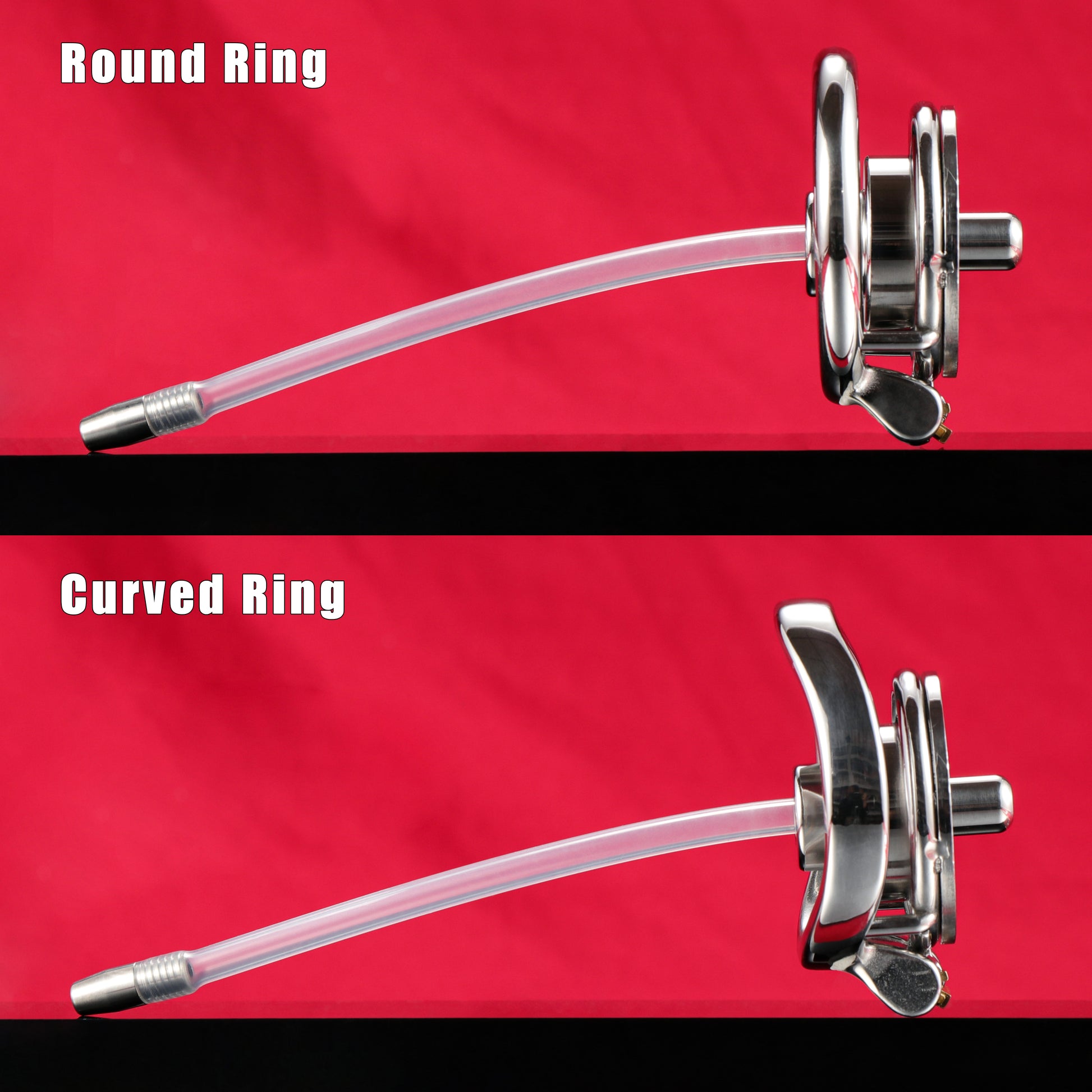 Inverted Double Cylinder Chastity Cage With Dildo & Catheter, F3406 - FRRK