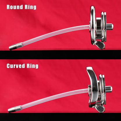 Inverted Double Cylinder Chastity Cage With Dildo & Catheter, F3406 - FRRK