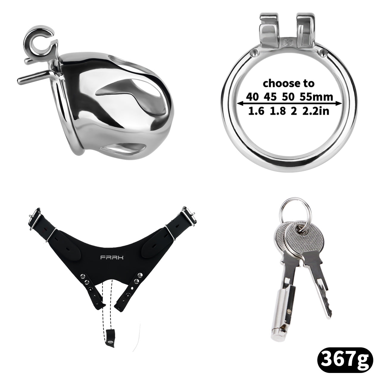 Cobra Series Mamba Chastity Cage | F312A Small Size - Silver