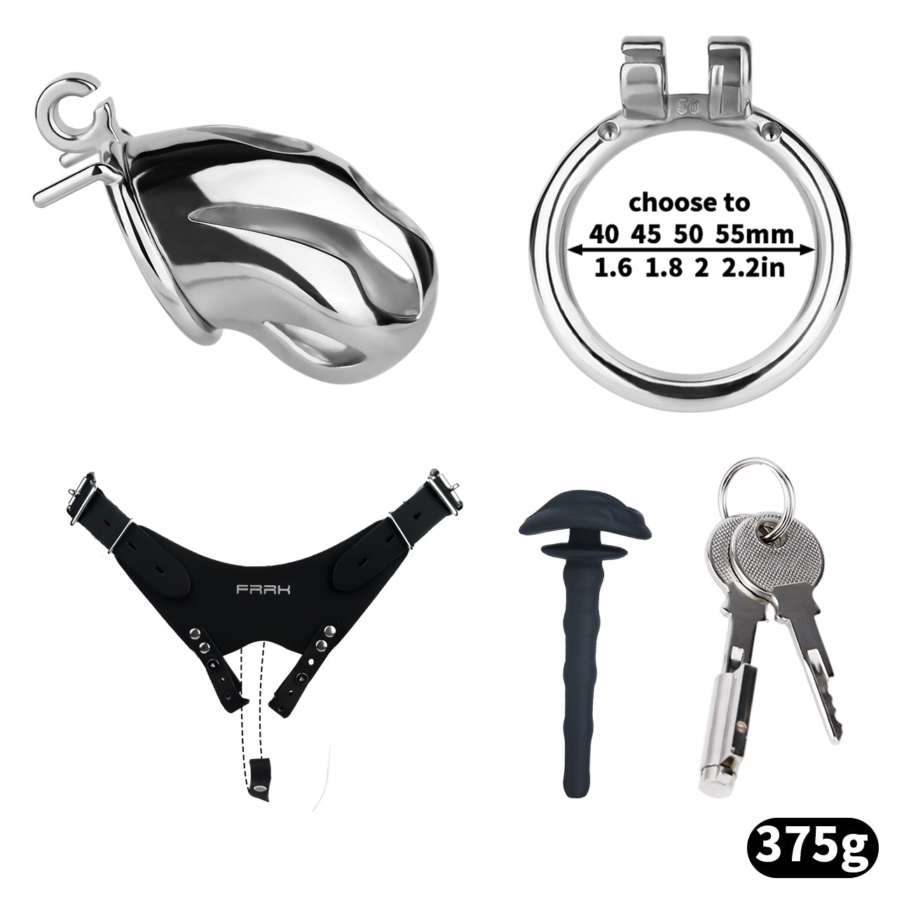 Cobra Series Mamba Chastity Cage | F312A Medium Size - Silver