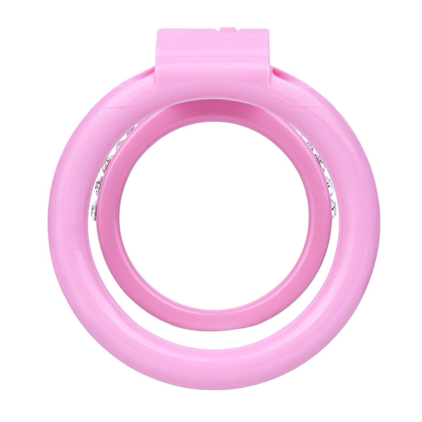 ABS Resin Rhinestone Dual Cock Ring Chastity Cage | AS602
