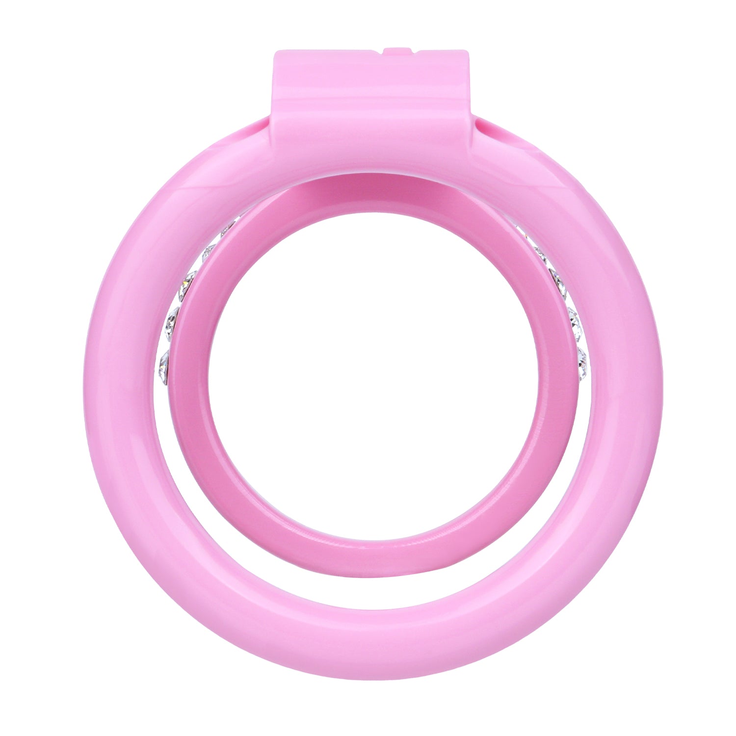 ABS Resin Rhinestone Dual Cock Ring Chastity Cage | AS602