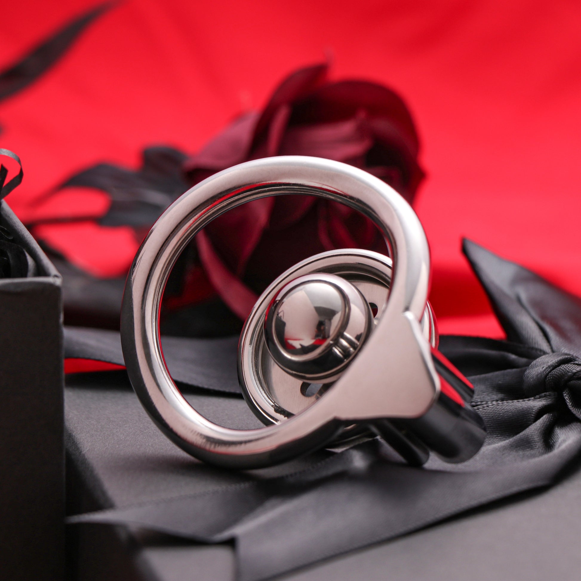 Flat Chastity Cage with Solid Metal Negative Ball, F3190 - FRRK