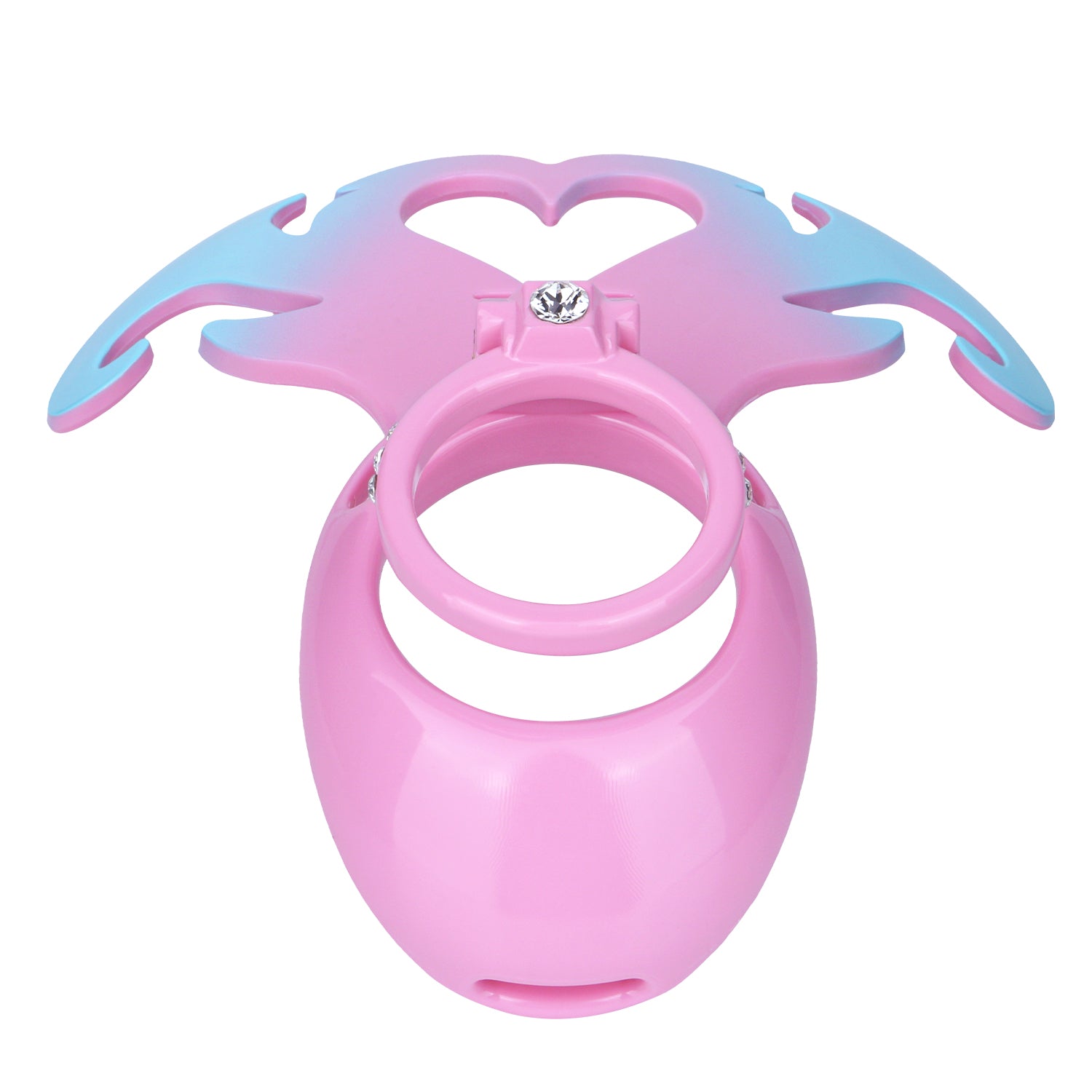 Succubus Rhinestone Dual Cock Ring Chastity Cage | AS211