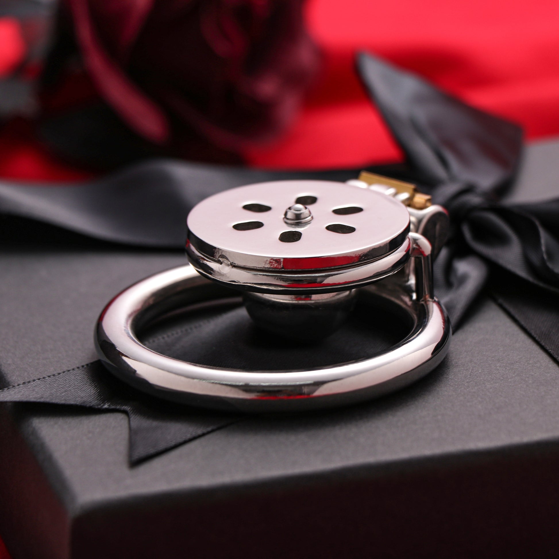 Flat Chastity Cage with Solid Metal Negative Ball, F3193 - FRRK