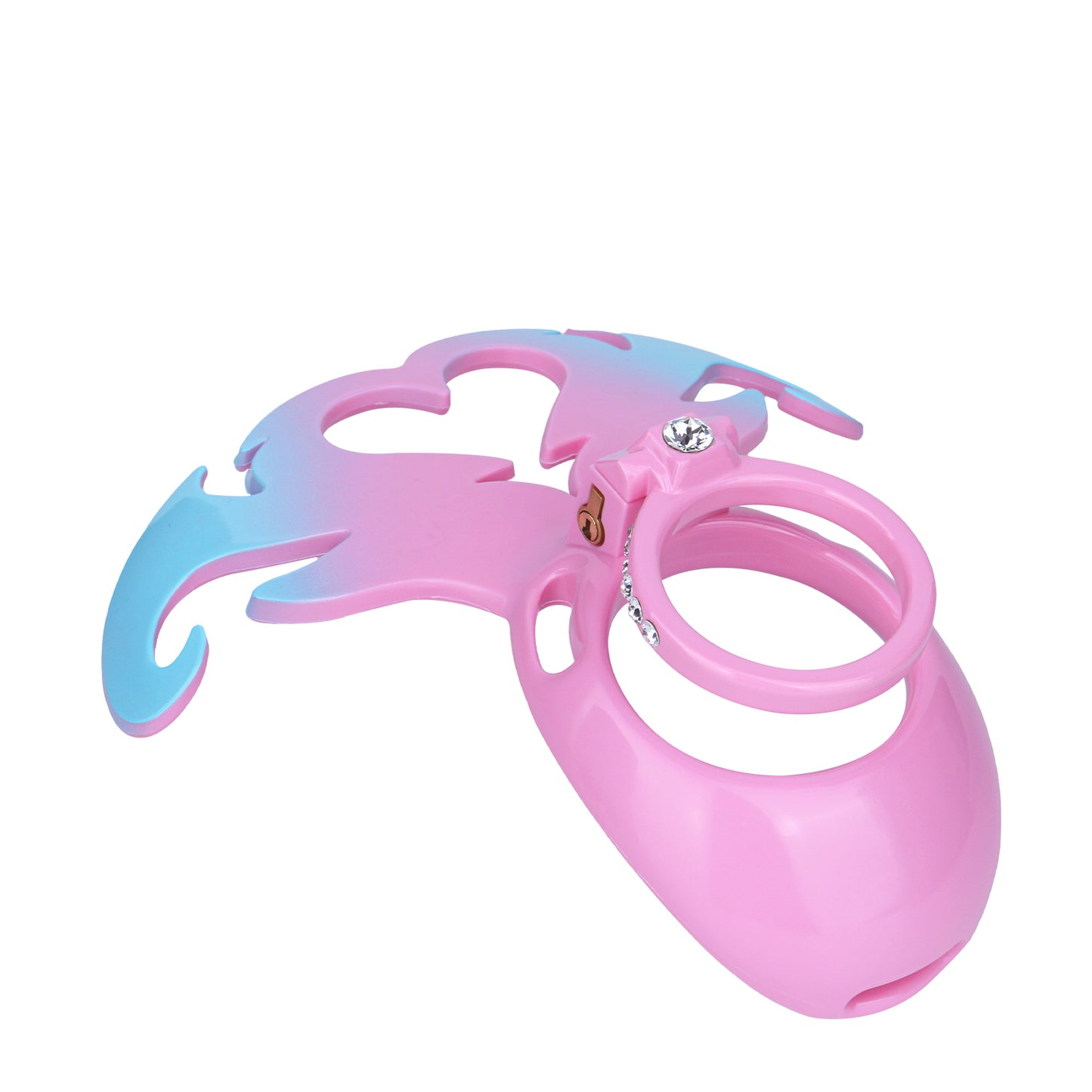 Succubus Rhinestone Dual Cock Ring Chastity Cage | AS211