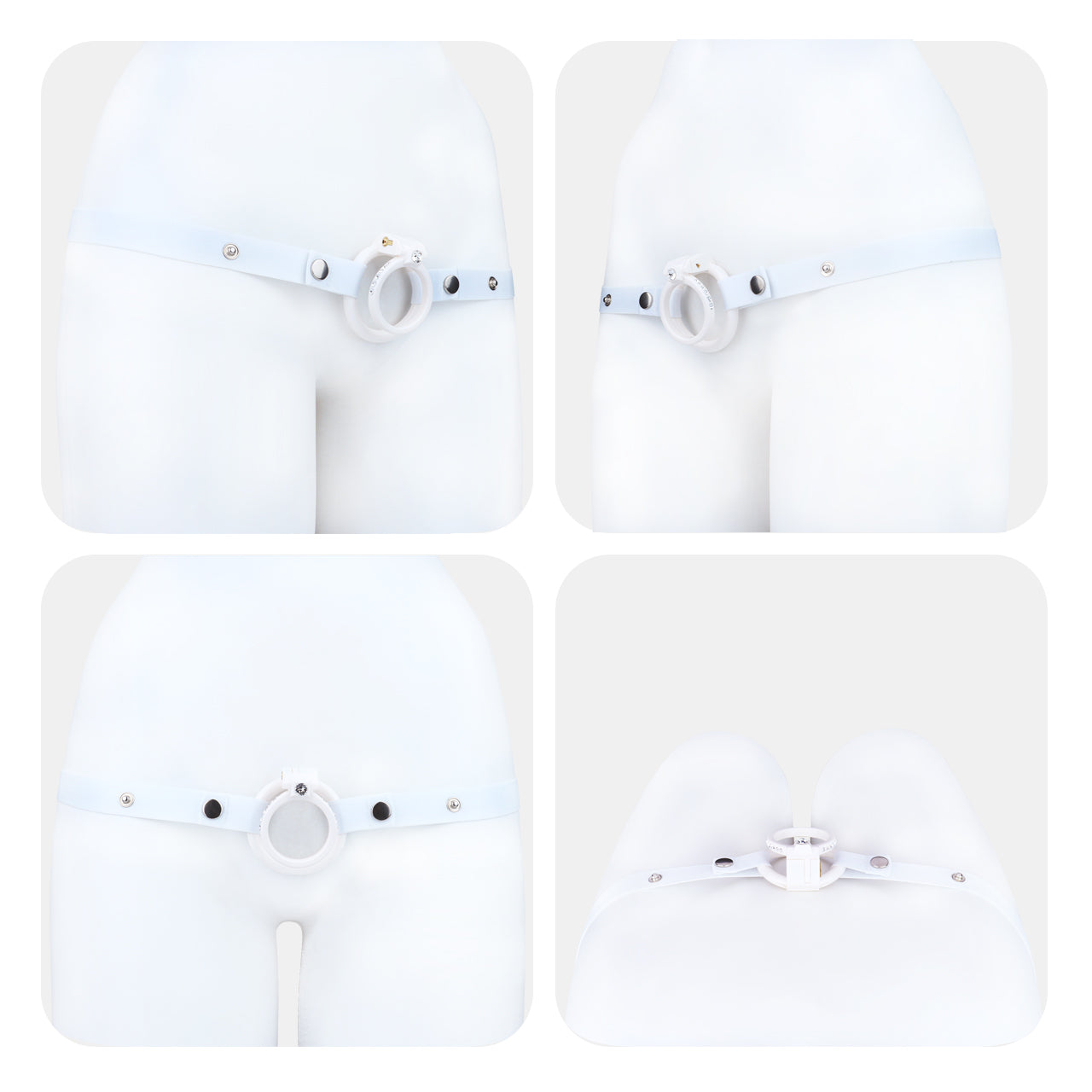 ABS Resin Rhinestone Dual Cock Ring Chastity Cage | AS602