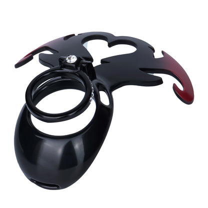 Succubus Rhinestone Dual Cock Ring Chastity Cage | AS211