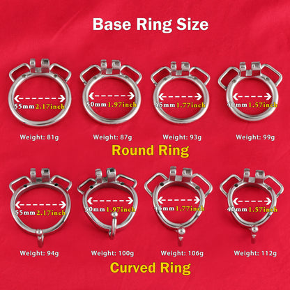 Base Rings for FRRK Chastity Cage (With Ears & Hook) That Fit Internal Side Slide Lock System Only, K03 - FRRK