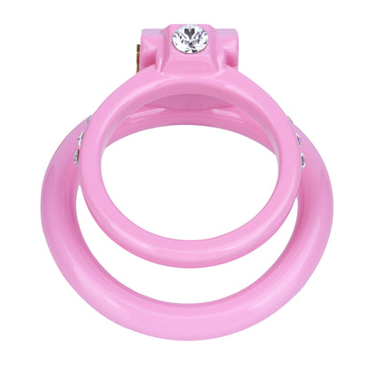ABS Resin Rhinestone Dual Cock Ring Chastity Cage | AS602