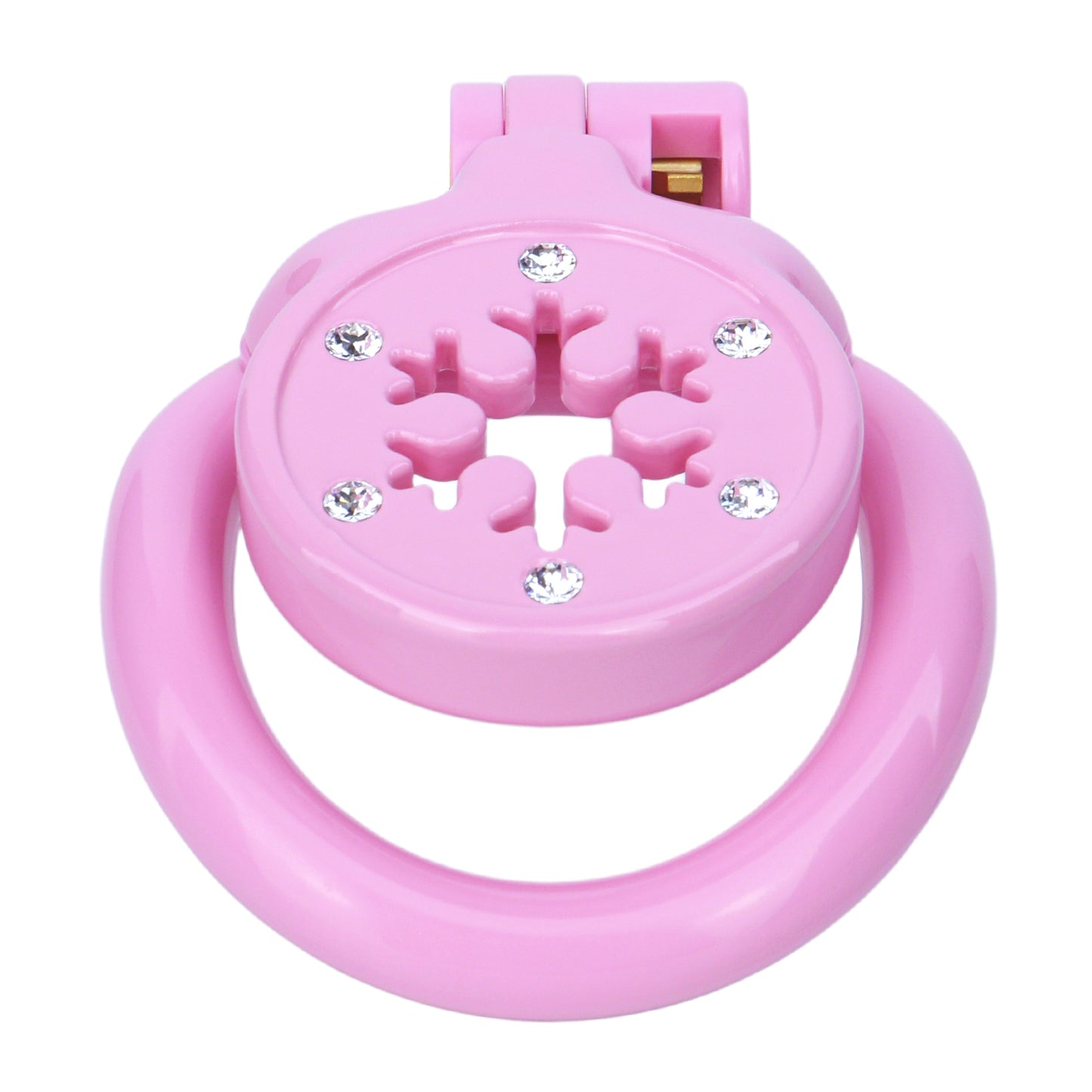 ABS Resin Rhinestone Snowflake Flat Chastity Cage | AS603