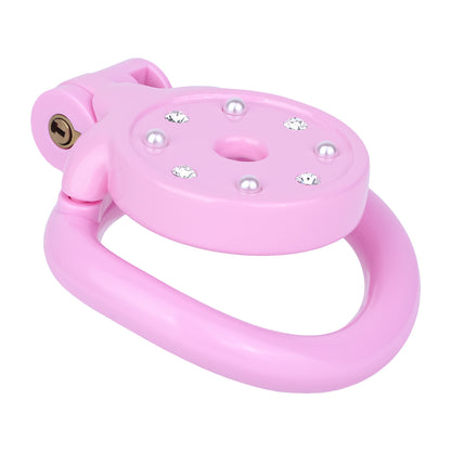 ABS Resin Rhinestone Flat Chastity Cage | AS606