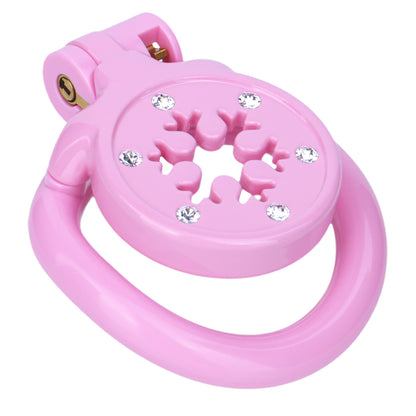 ABS Resin Rhinestone Snowflake Flat Chastity Cage | AS603