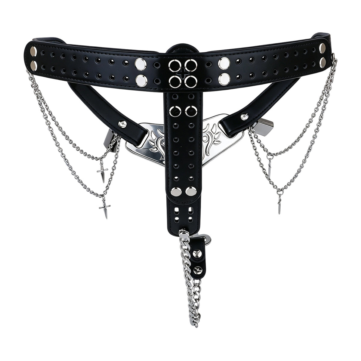 Lockable Harness Bondage Inverted Chastity Pants | F364A