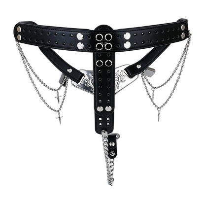 Lockable Harness Bondage Inverted Chastity Pants | F364A