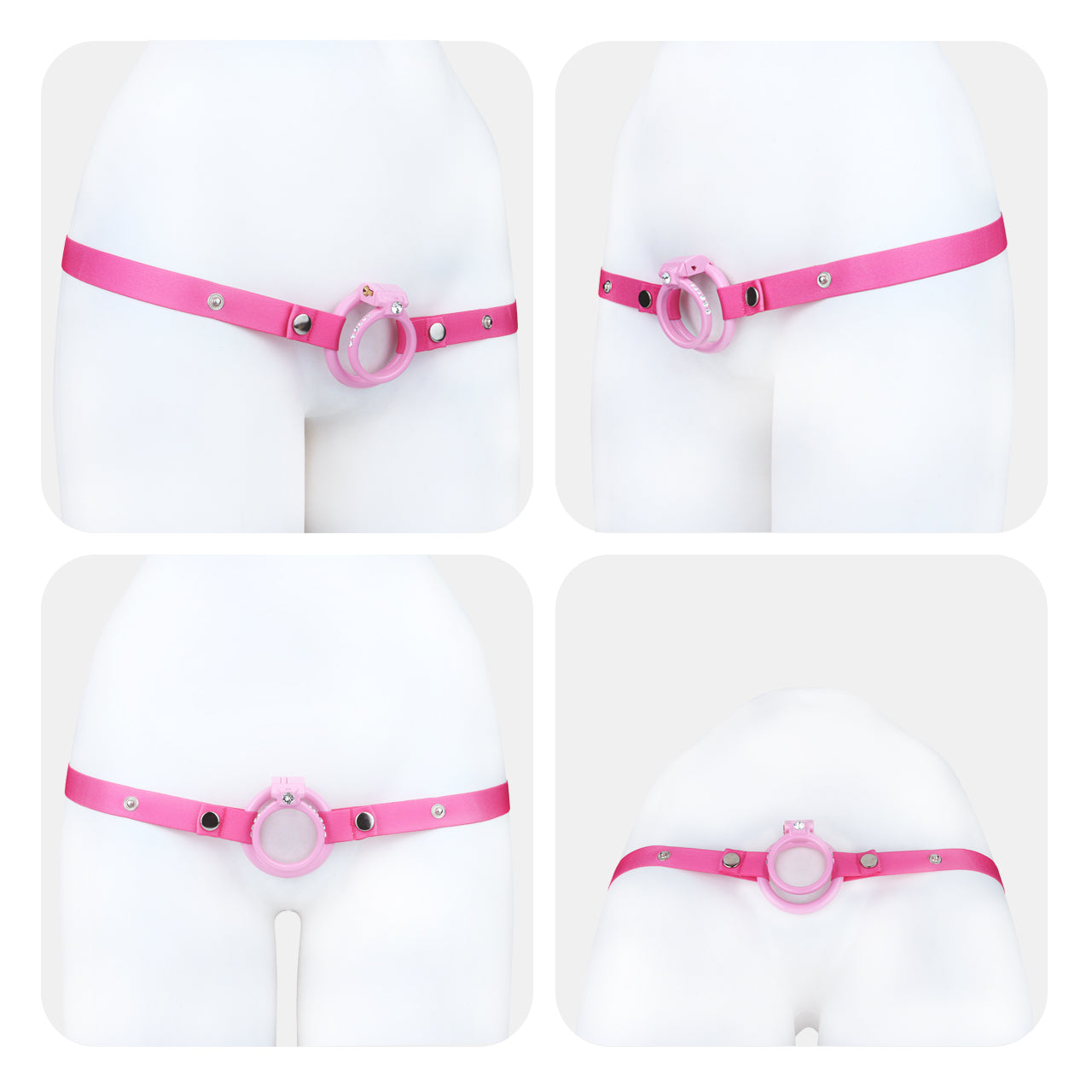 ABS Resin Rhinestone Dual Cock Ring Chastity Cage | AS602