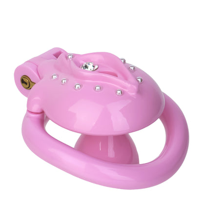 ABS Resin Rhinestone Inverted Pussy Chastity Cage | AS604