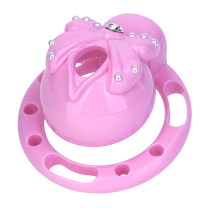 ABS Resin Rhinestone Bowknot Pot Lid Chastity Cage | AS605