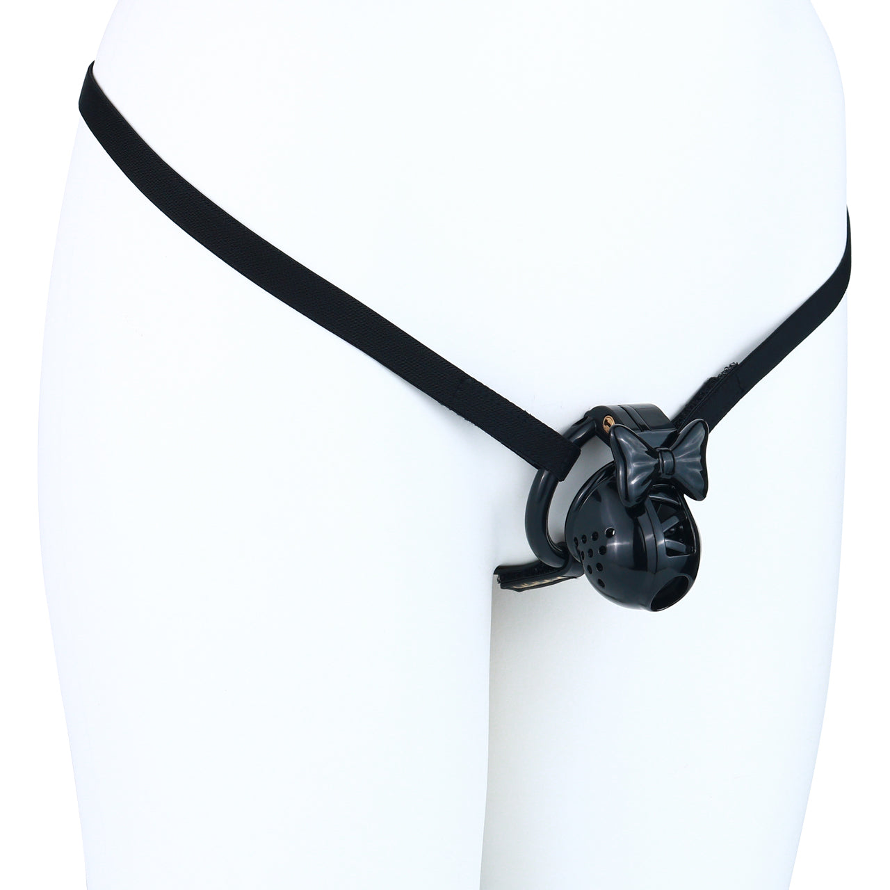 Black Bowtie Elegant Sissy Maid Chastity Cage | F321A