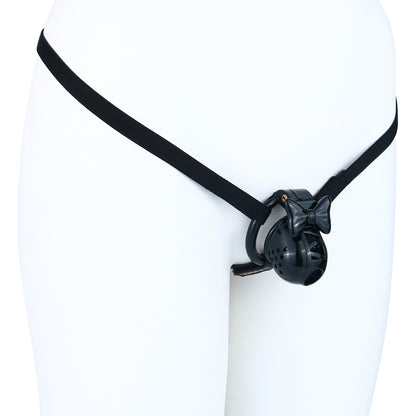 Black Bowtie Elegant Sissy Maid Chastity Cage | F321A