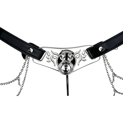 Lockable Harness Bondage Inverted Chastity Pants | F364A