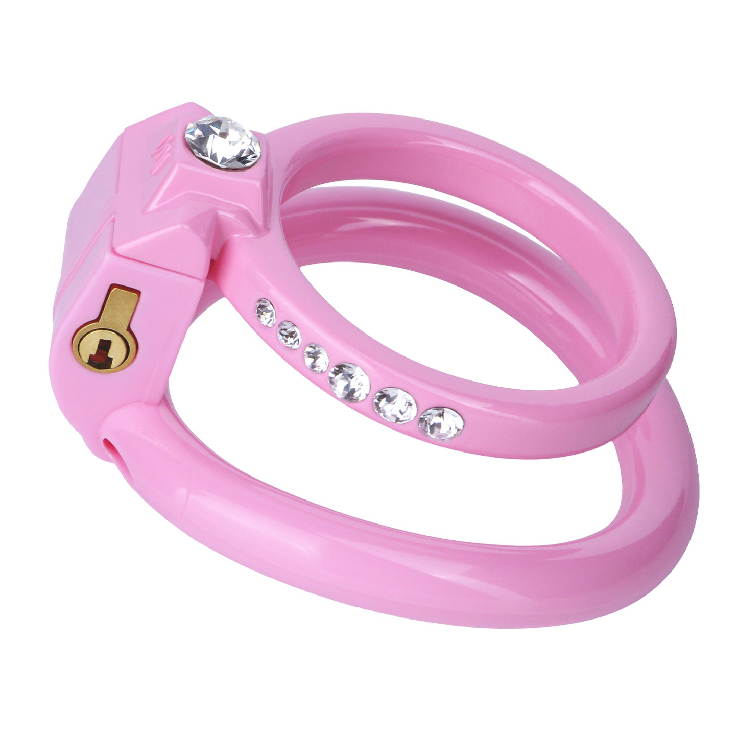 ABS Resin Rhinestone Dual Cock Ring Chastity Cage | AS602