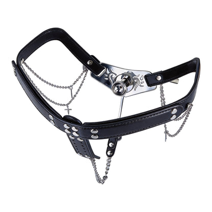 Lockable Harness Bondage Inverted Chastity Pants | F364A