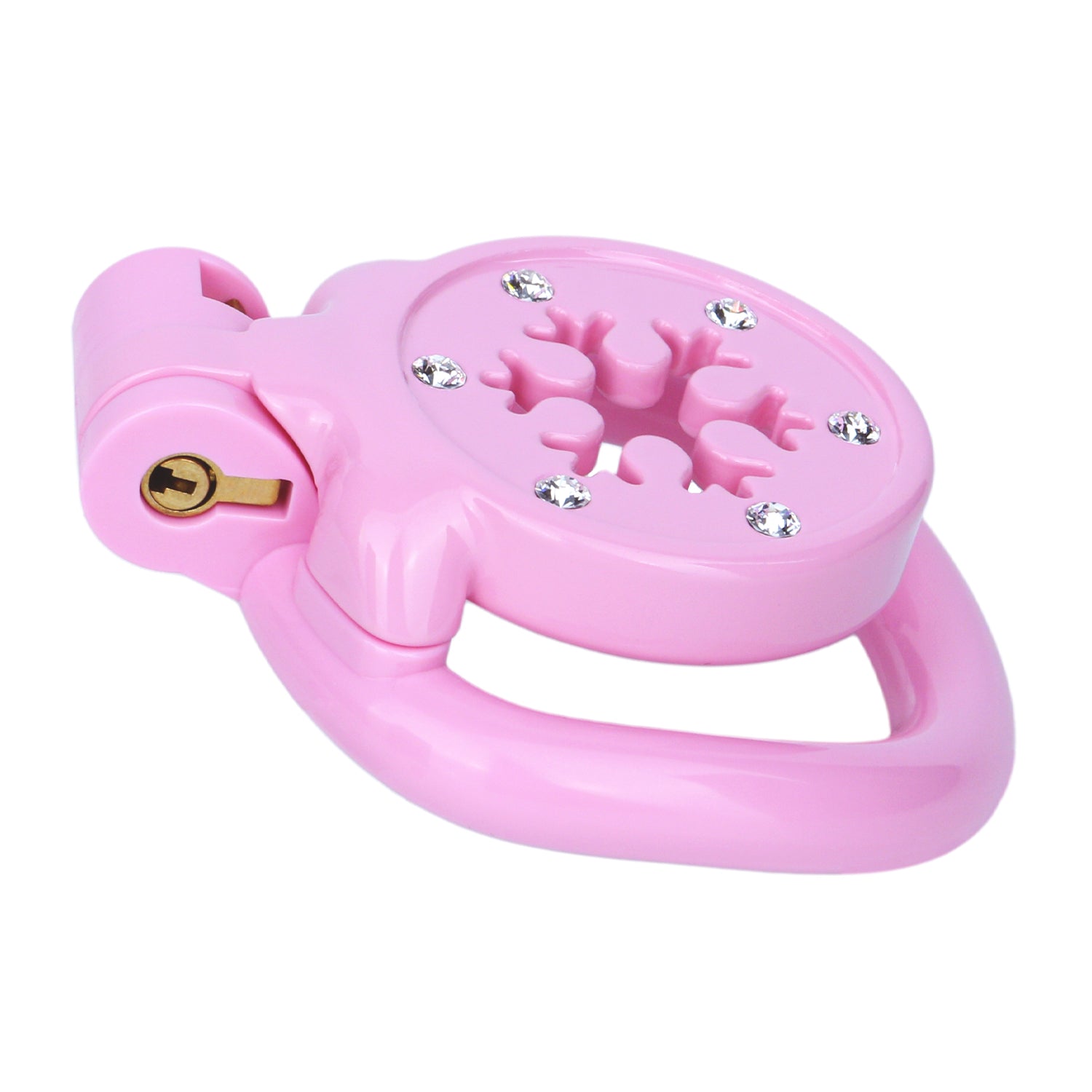 ABS Resin Rhinestone Snowflake Flat Chastity Cage | AS603
