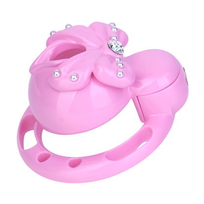 ABS Resin Rhinestone Bowknot Pot Lid Chastity Cage | AS605