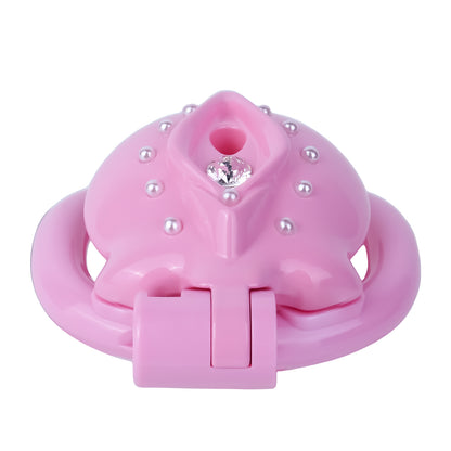ABS Resin Rhinestone Inverted Pussy Chastity Cage | AS604