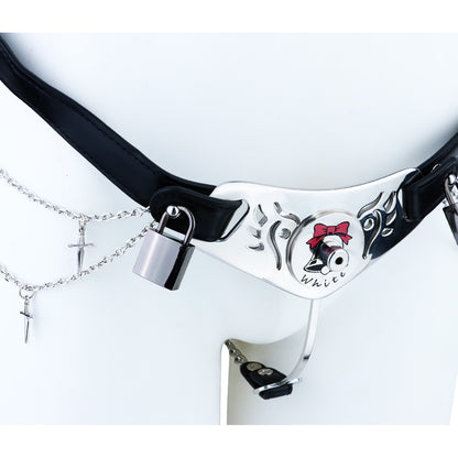 Lockable Harness Bondage Inverted Chastity Pants | F364A