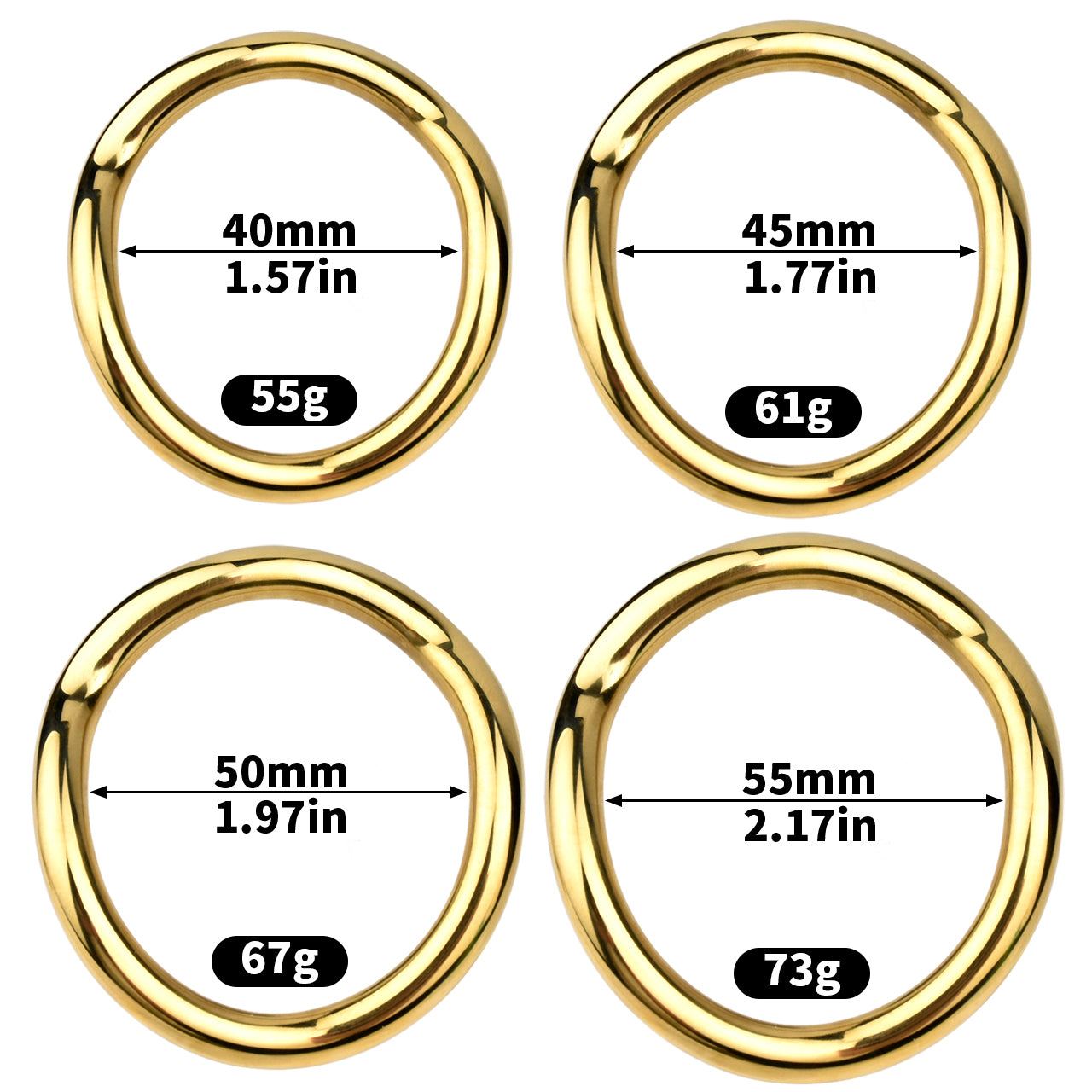 Stainless Steel Curved Cock Ring, F3227 - FRRK