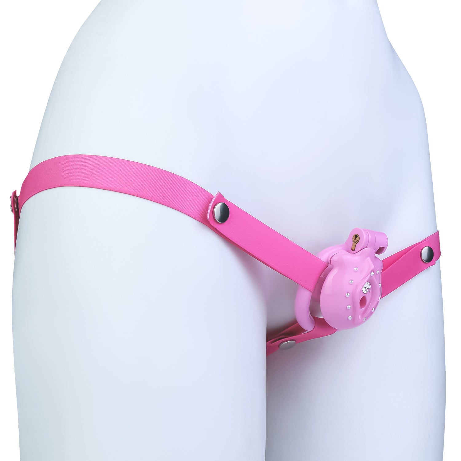 ABS Resin Rhinestone Inverted Pussy Chastity Cage | AS604