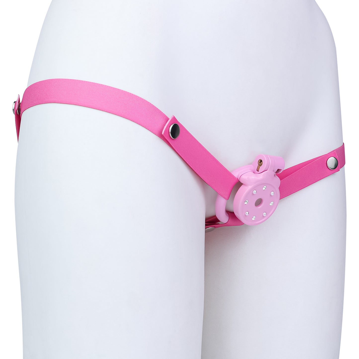 ABS Resin Rhinestone Flat Chastity Cage | AS606