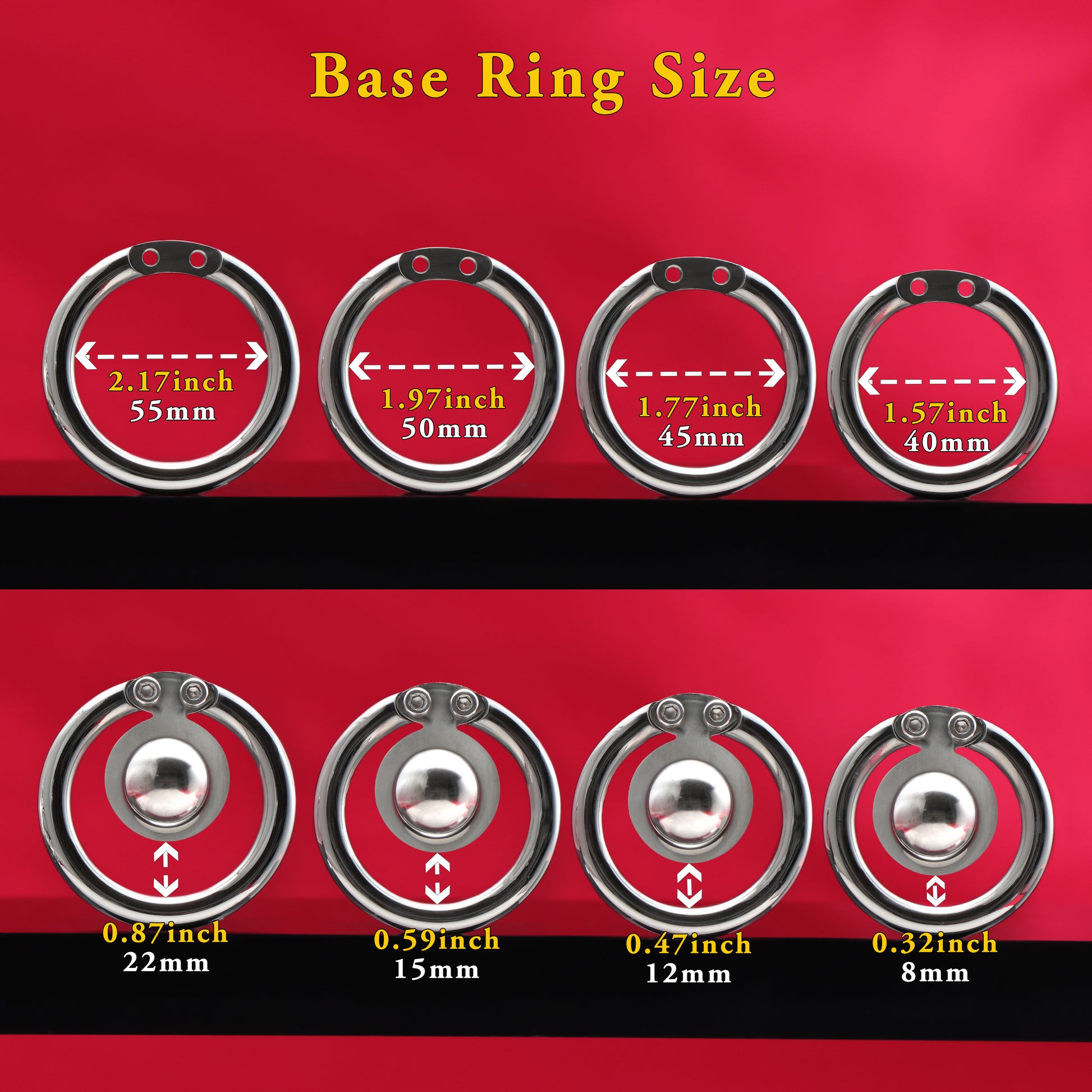 Flat Disc Chastity Cage With Inverted Steel Long Bar Ball, F3162 - FRRK