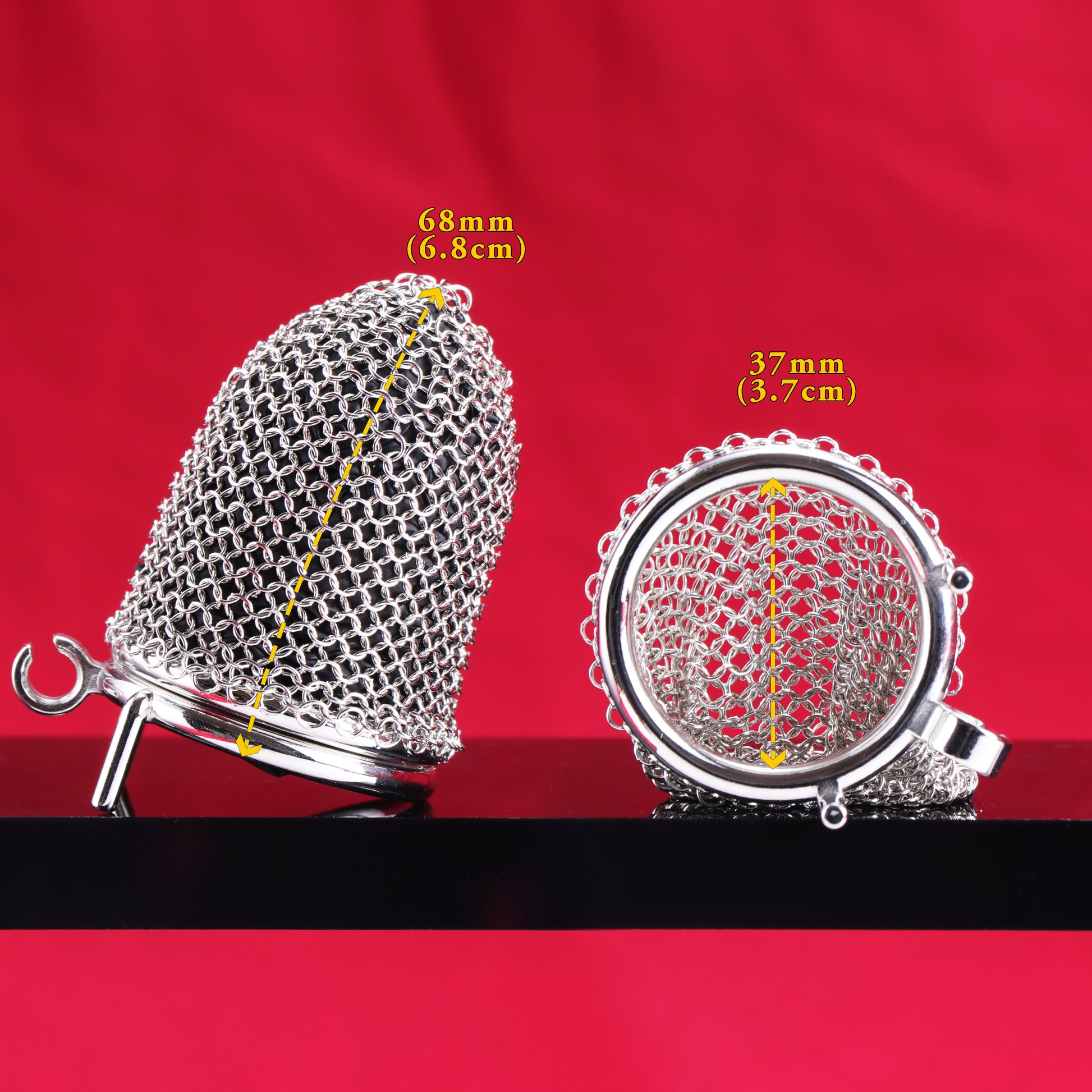 Small Metal Mesh Chastity Cage, F3197 - FRRK