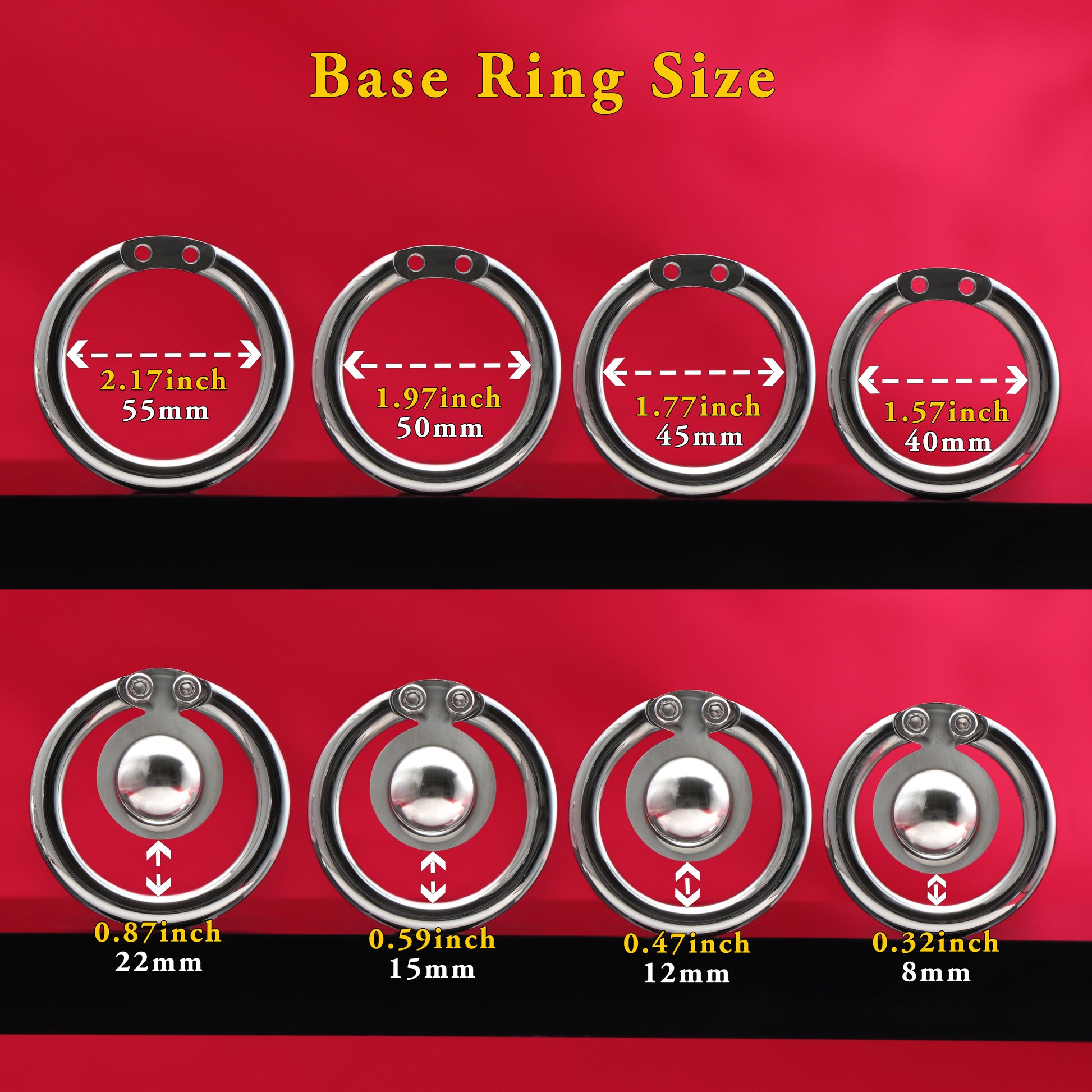 Flat Disc Chastity Cage With Inverted Steel Ball, F3161 - FRRK
