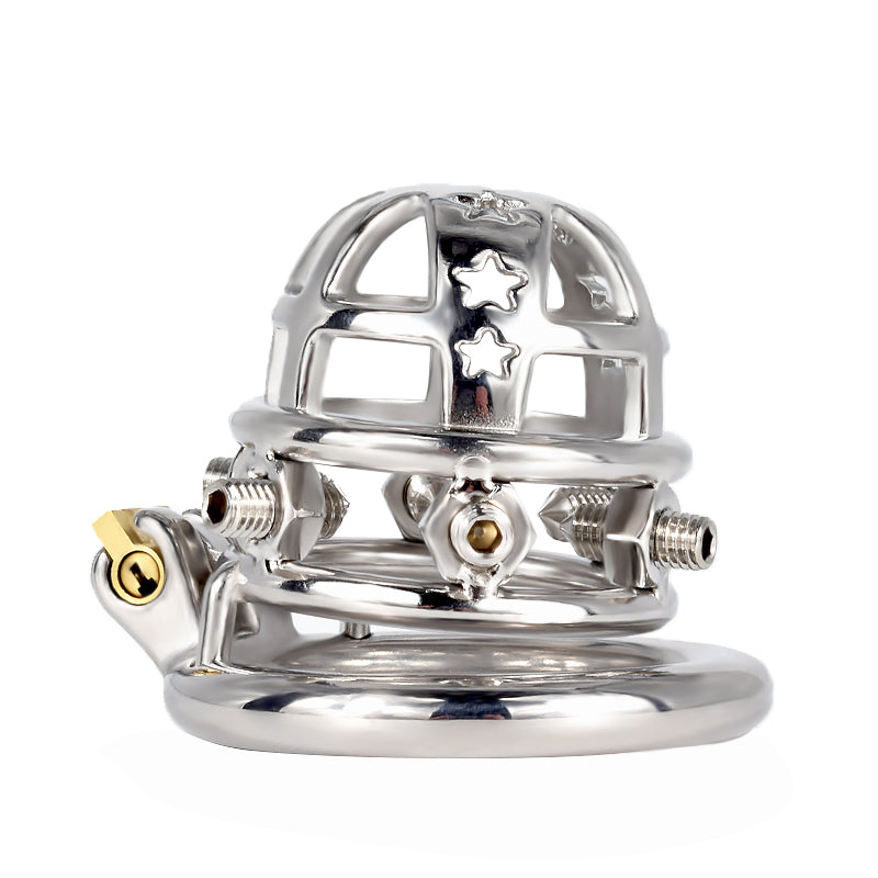 37mm Diameter Large Male Chastity Cage with Screw Spiked, F3069 - FRRK