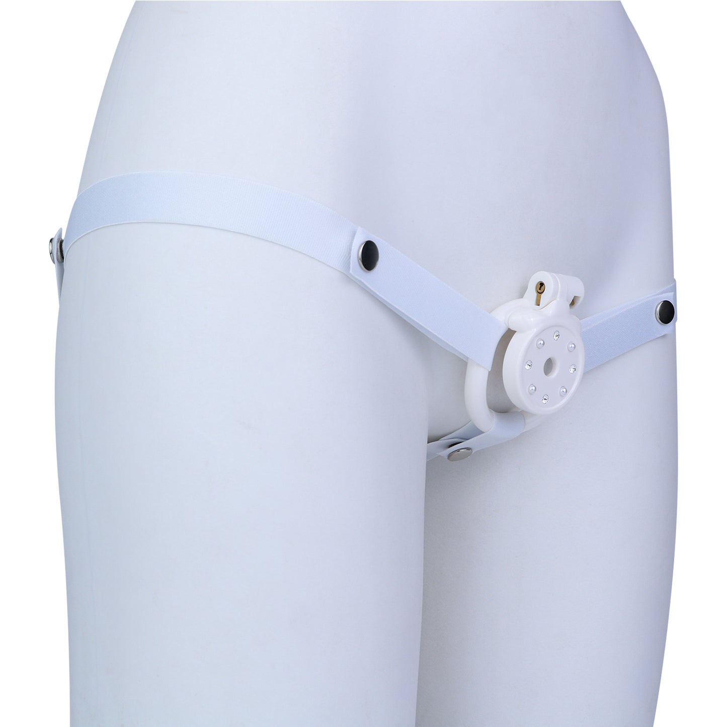 ABS Resin Rhinestone Flat Chastity Cage | AS606