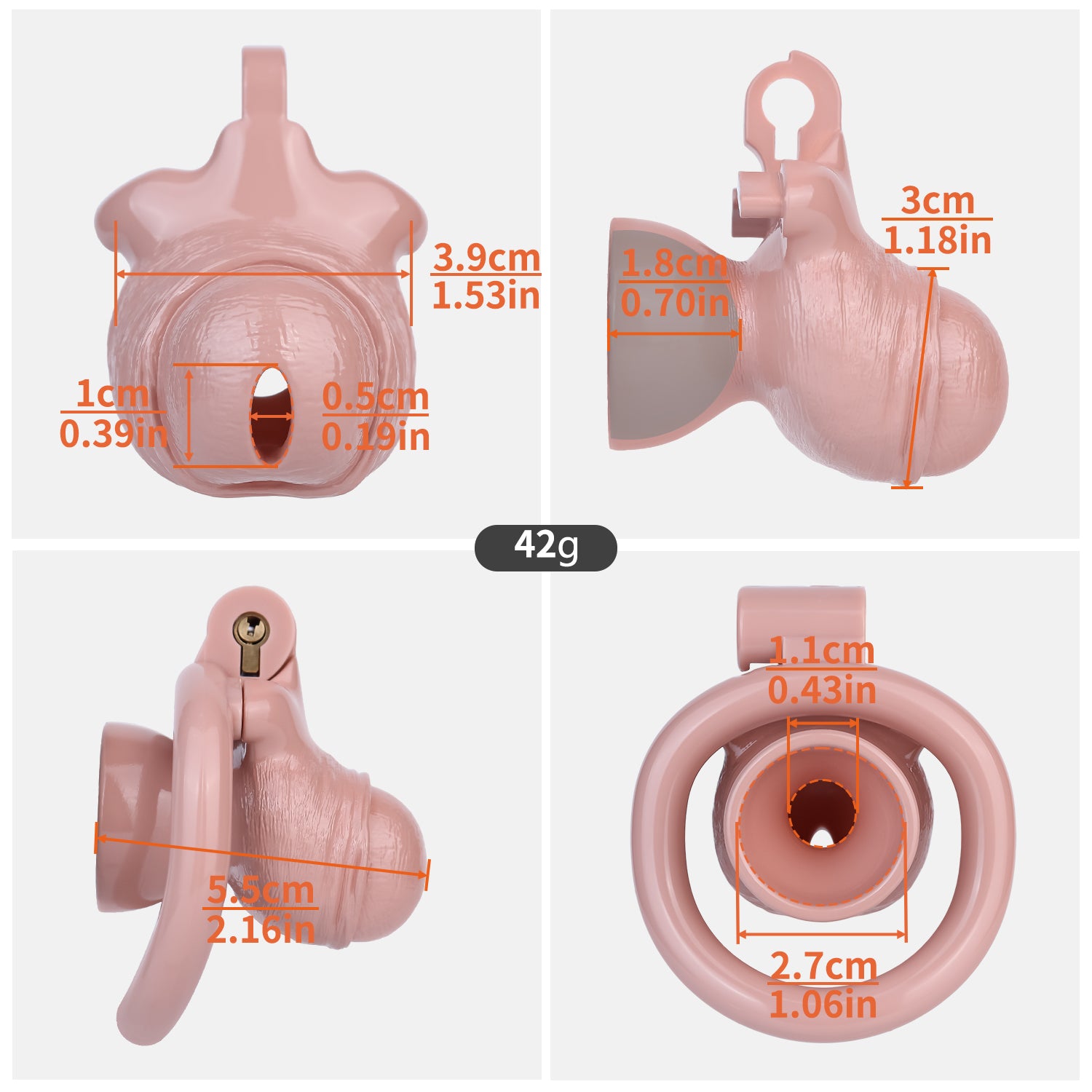 ABS Resin Realistic Dick Chastity Cage – Inverted Type AS036