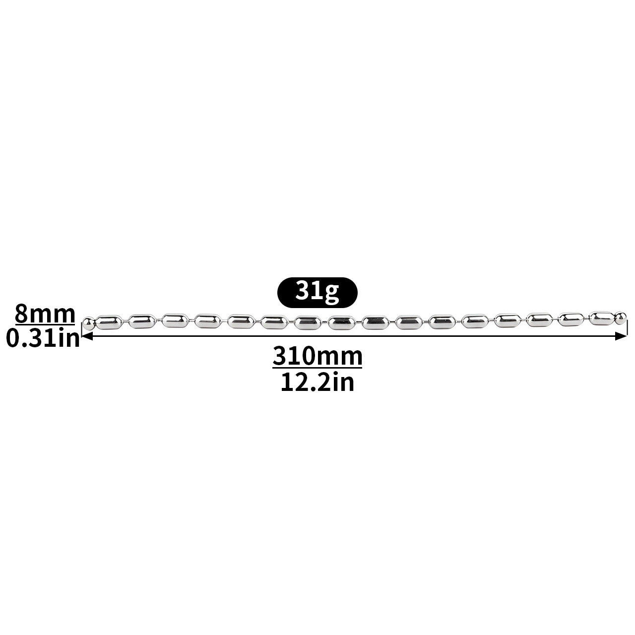 8mm Metal Soft Urethral Sounds Penis Plug with Chain - Capsule shaped | F3208A - FRRK