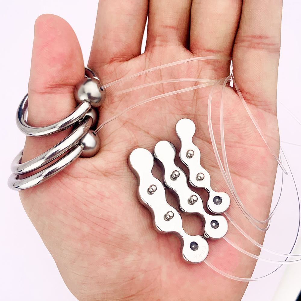 Wave-Shaped Prostate Massager with Nylon Cord and Pull Ring, F3182 - FRRK